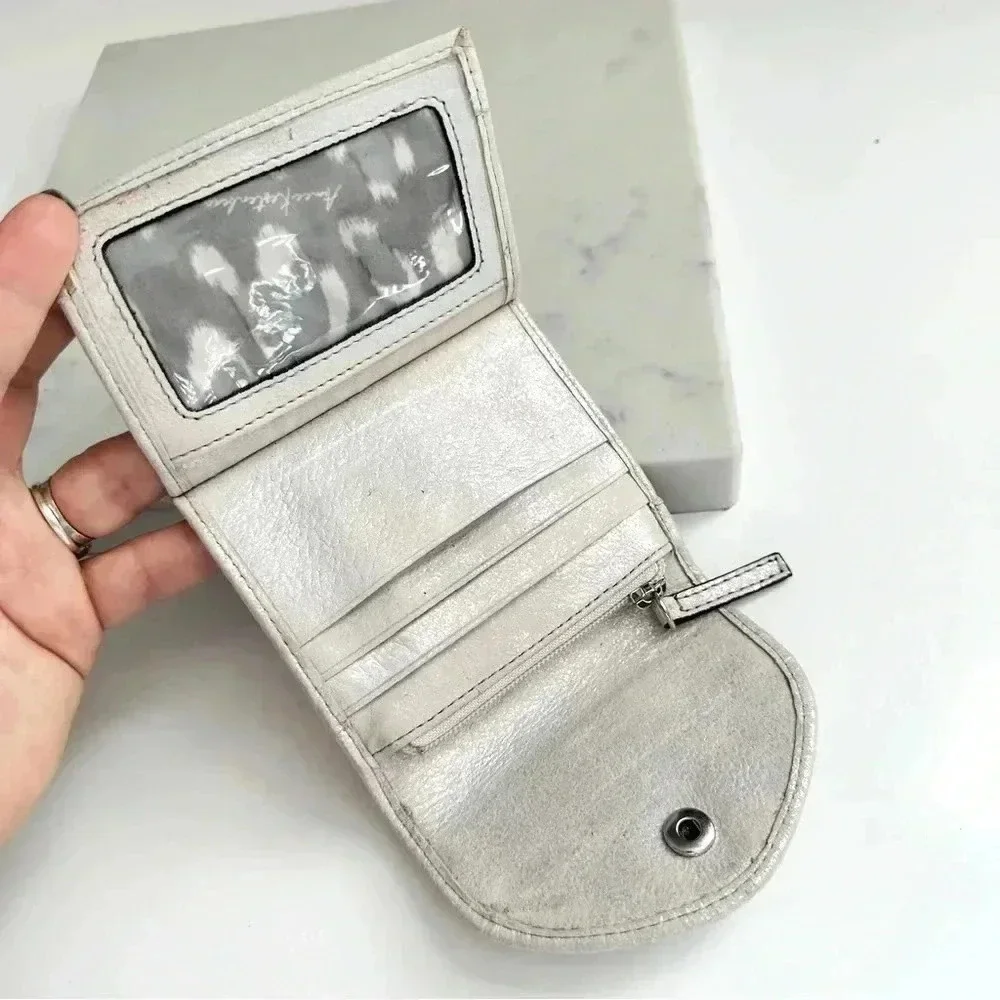 Aimee Kestenberg Metallic Silver Shimmer Small Leather Wallet